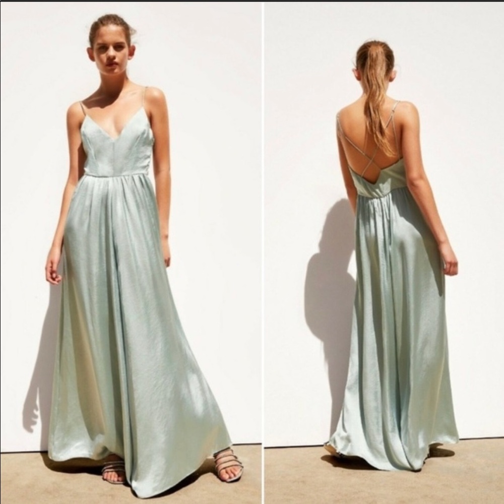 ZARA LIMITED EDITION LONG SATIN
WIDE LEG JUMPSUIT